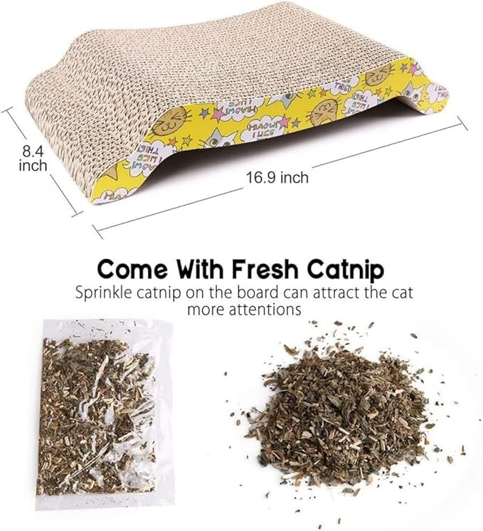 Cat Scratching Board Lounger Sofa Bed, Reversible Pads - Premium Cardboard Construction