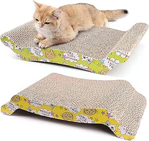 Cat Scratching Board Lounger Sofa Bed, Reversible Pads - Premium Cardboard Construction