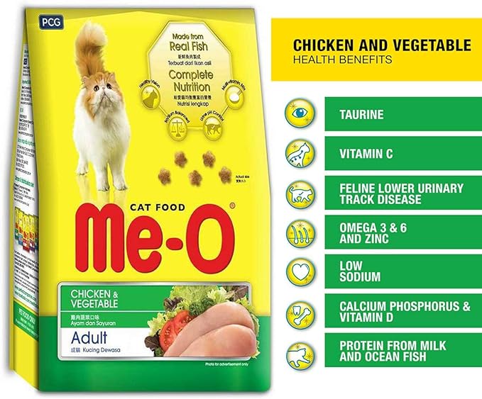 Me-O Adult Cat Food, Chicken and Vegetable, 7 Kg